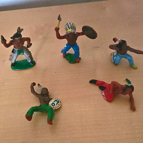 Wildwest indianer figuren - 5x,