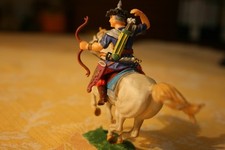 Elastolin Figur Hunne zu Pferd